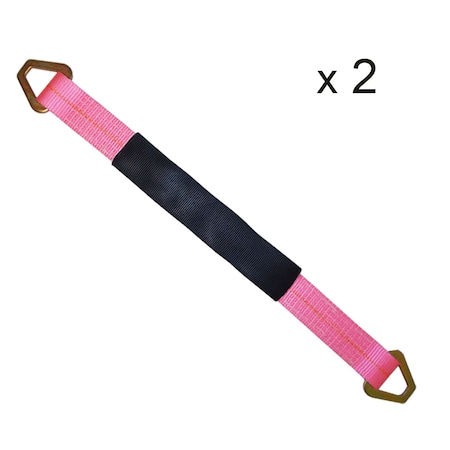 Tie 4 Safe 2" x 18" Axle Straps w/ Sleeve & D Rings, WLL: 3, 333 lbs., PK2 RT41A-18M18-PK-C-2